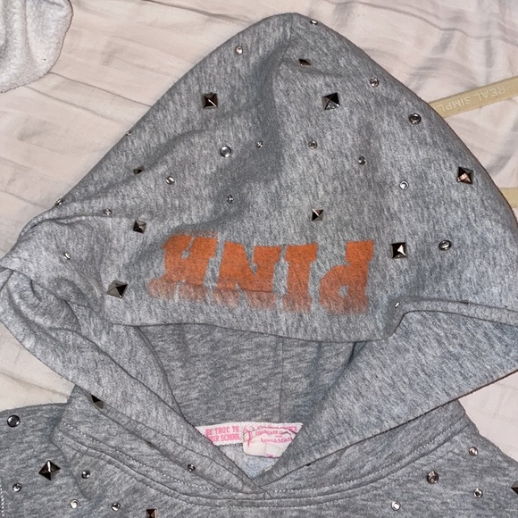 Victoria Secret Pink Virginia Tech VT studded edgy hoodie - Picture 2 of 4